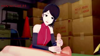 Boruto Hentai -- Sarada Fisting Økt, suger, titjob og Er Knullet Av Boruto