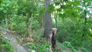 Сцена сексу на відкритому повітрі з блондинкою