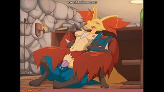 Delphox трахаться менән тимерова лукарио
