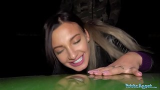 PublicAgent Curvy busty hottie ann a-muigh am beurla a-mhàin blowjob agus murt